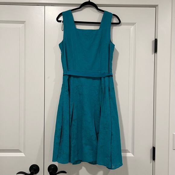 Rabbit‎ Rabbit Rabbit Women's Teal Blue Knee Length Fit and Flare Dress Size 10 - Picture 5 of 8